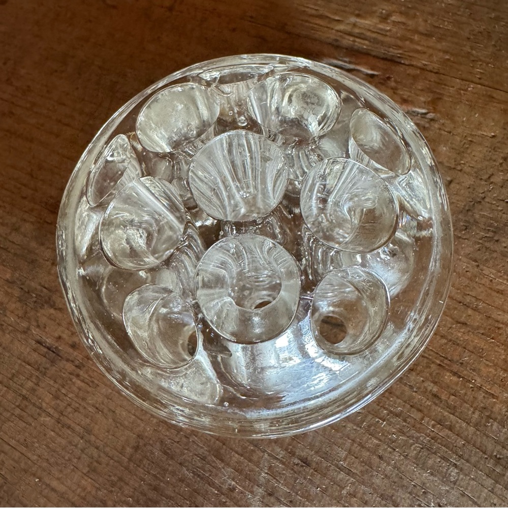 VTG Glass Flower Frog Holder Vase Insert